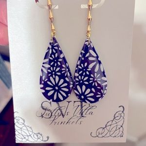 Purple passion dangle earrings, handmade gifts for her, polymer clay earrings